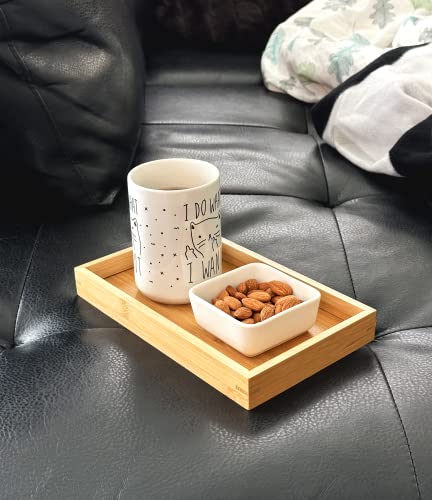 Natural Bamboo Serving Tray Platter 9.8 x 5.9 Rectangular, Bamboo - color: Bamboo, size: 9.8" x 5.9" x 1.2"