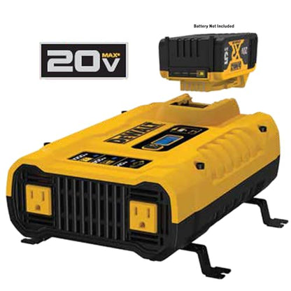 DEWALT DXAEPIP3W 20V, 3-Way Powered (Cables, Battery, DC Plug) 1000 Watt Power Inverter; Dual AC Outlets, 1 USB-A Port, & 1 USB-C 30W Port - size: 1000 Watt
