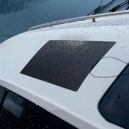 VEVOR Flexible Solar Panel, 200W Semi-Flexible Bendable Monocrystalline Solar Panel, 21.9% Efficiency Mono Off-Grid Charger with MC4 Output, IP67 Waterproof for Marine RV Car Cabin Curved Surfaces - size: 200W
