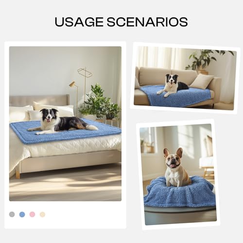 Luciphia Premium Fleece Dog Puppy Blanket Soft Pet Sherpa Calming Cat Blankets Throw for Small Medium Dog Cat(Haze Blue,30x20 inches) - color: Haze Blue, size: 30x20 inches