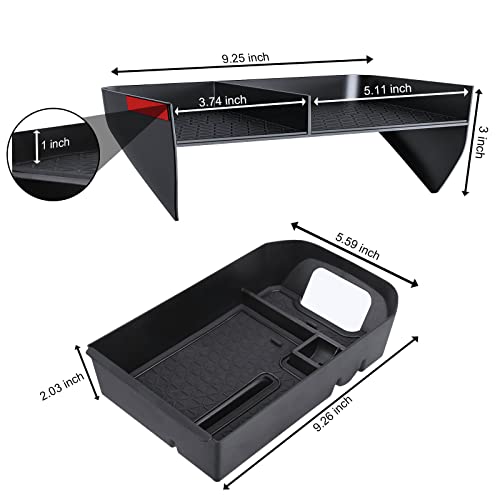 DIAMOOKY Upgraded Center Console Organizer Compatible with Toyota RAV4 2025 2024 2023 2022 2021 2020 2019 Interior Accessories, Gear Shift Storage Tray Secondary Box Insert Divider - 2pcs - size: 2019-2025(2pcs)