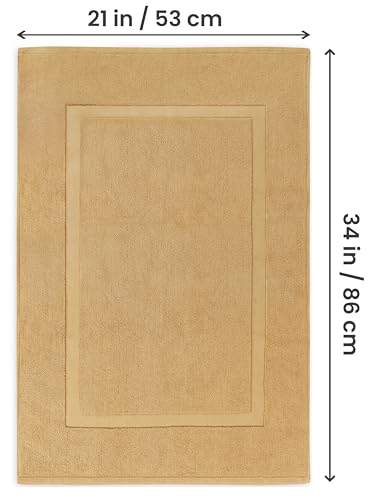 Utopia Towels Cotton Banded Rug, Bath Mats, Not a Bathroom Rug, 21 by 34 Inches, 100% Ring Spun Cotton, Highly Absorbent Shower Bathroom Floor Mat, Champagne, 2 Pack - color: Champagne