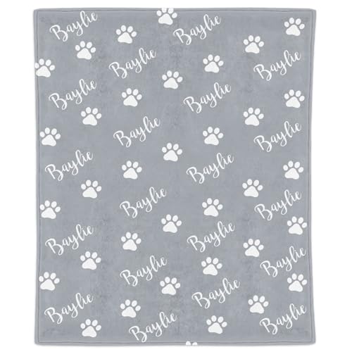 Personalized Dog Blanket with Name Photo, Custom Flannel Throw Gifts | Custom pet blanket, for dog/cat lovers, Couch/bed decor, 4 sizes: 30x40, 40x50, 50x60, 60x80 in, Ships next day, Made in USA - color: Style 2