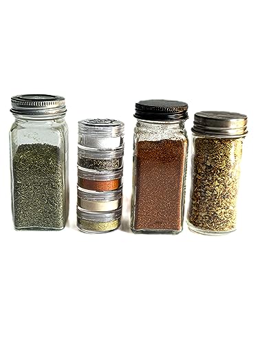 NICE RACK Mini Travel Spice Rack Filled with Organic Herbs, Refillable, Made in USA, Camp Spice Kit - Great Gift, CAMPING, RV, Purse, Backpacking with Shaker Tops 5 Stacking (3 3/8 x 1 3/8") - size: 2 Ounce (Pack of 1), style: with Shaker Tops