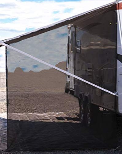 Tentproinc RV Awning Side Sun Shade Screen 9'X7' Mesh Sunshade for RV Awning Sunscreen Motorhome Camping Trailer Awning Screenshade Block UV Glare - 3 Year Warranty (Black) - color: Black