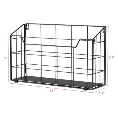 Univivi Wall File Organizer Hanging File Holder Magazine File Holder Desktop File Organizer for Document Paper Mail Home Office 3 Pack