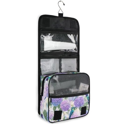 Flower Floral Hummingbirds Hanging Toiletry Makeup Bag Travel Organizers Toiletries Cosmetics Bag for Women Men - color: Flower Hummingbirds