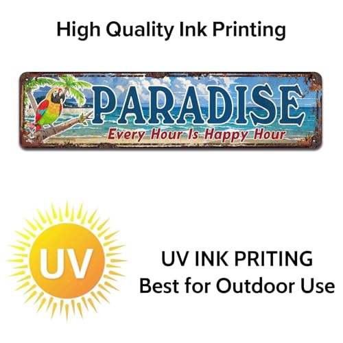 Paradise Novelty Metal Tin Signs 4x16 Inches - color: V-117