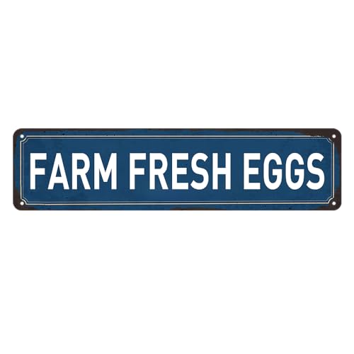 Farm Fresh Eggs Sign Chicken Coop Signs Farmers Market Decor Funny Outdoor Farm Fresh Chicken Wall Decor Accessories Farmers Market Decorations 4x16 Inch - color: black1