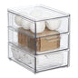 mDesign Plastic Stackable Organizer with 3 Drawers - Pull-Out Drawer Storage Bin for Bathroom Sink/Cabinet Organization - Perfect for Makeup, Small Towels, and More - Lumiere Collection, Clear - size: 8 x 6 x 8 (Pack of 1)