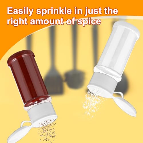 Amyhill 100 Pcs Plastic Spice Bottles Spice Jars Seasoning Jars Shaker Plastic Jars 3.3 Oz/ 100ml Seasoning Shaker with Shaker Lids(White Lid) - color: White Lid