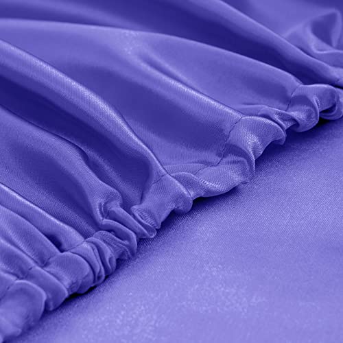 Homiest 3pcs Satin Sheets Set Luxury Silky Satin Bedding Set with Deep Pocket, 1 Fitted Sheet + 1 Flat Sheet + 1 Pillowcase (Twin Size, Periwinkle Blue) - color: Periwinkle Blue, size: Deep pocket - Twin size