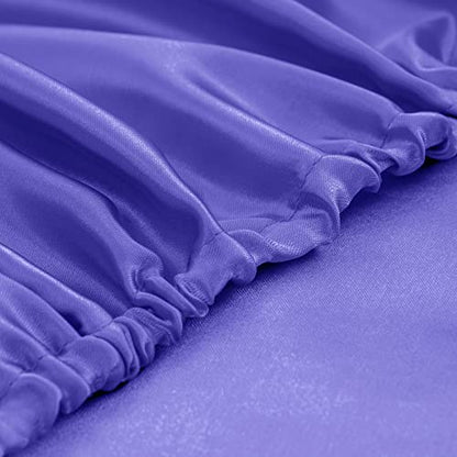 Homiest 3pcs Satin Sheets Set Luxury Silky Satin Bedding Set with Deep Pocket, 1 Fitted Sheet + 1 Flat Sheet + 1 Pillowcase (Twin Size, Periwinkle Blue) - color: Periwinkle Blue, size: Deep pocket - Twin size
