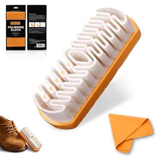 3PCS Suede Brush and Eraser Set, Soft rubber suede cloth, Suede Shoes Cleaner with Microfiber Shoe Cloth, Suede Cleaning Kit with Soft Brush&Stain Eraser for Shoes, Bags, Jacket, Purse, Sofa