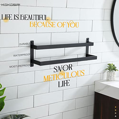 KOKOSIRI Towel Bars Black Bath Towel Holders 24-Inch Bathroom 2-Tiers Ladder Towel Rails Wall Mounted Towels Shelves Rack Stainless Steel, B5008BK-L24 - color: Matte Black, size: 24-Inch