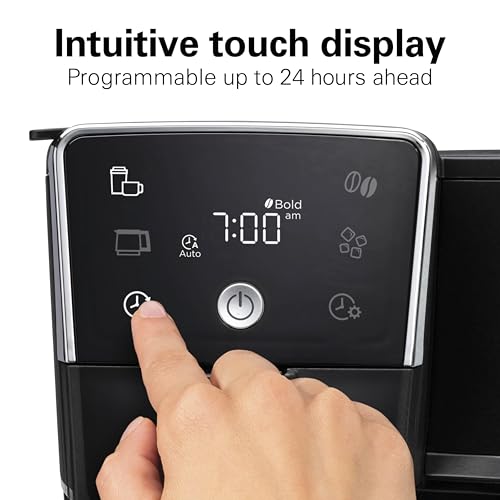 Hamilton Beach 2-Way 12 Cup Programmable Drip Hot and Iced Coffee Maker & Single Serve Coffee Machine, AquaFlow Showerhead, Glass Carafe, Auto Pause and Pour, Black (47500J) - color: Black
