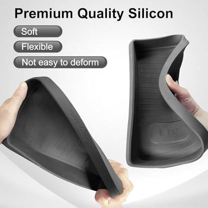 Silicone Center Console Dash Tray Organizer Compatible with Audi A4L/A4/S4/S5 2020-2024, Q5L/Q5L Sportback 2021-2024, for VW ID.4 2021-2023 Tesla Model 3 & Y, Dashboard Storage Box Organizer