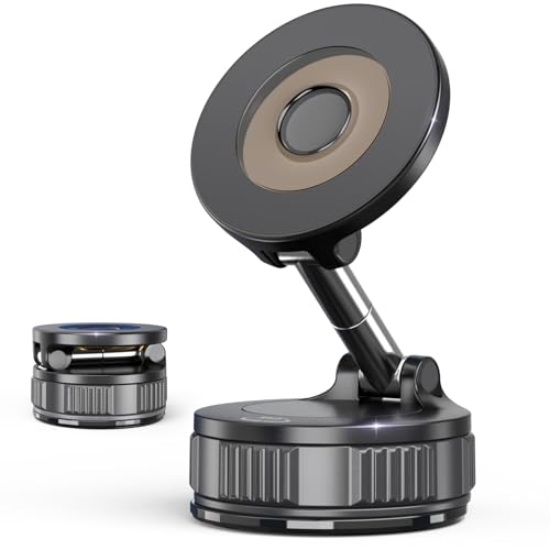 Magnetic Phone Holders for Your Car, Vacuum Suction Cup Phone Mount with Strong Stable Suction[360° Rotation Base], Car Phone Holder for iPhone 17 Pro Max 16 15 14 13 12 Plus