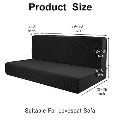 Tlswshsy RV Dinette Cushion Covers-Stretchable Loveseat Sofa Furniture Protector -Elastic Camper Cushion Slipcoversfor RV Camper Car Bench (Black) - color: Black
