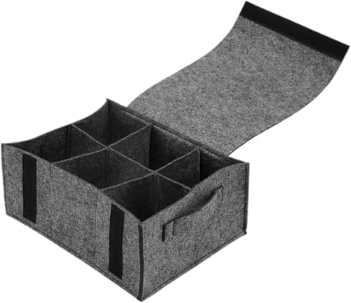 Felt Plate Organizer Felt Cup Organizer - Motorhome & Camping Dinnerware Storage Caravan Campervan & Boat Cupboard Solutions (Grey) - color: Grey