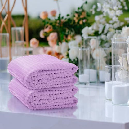 Buryeah 6 Pcs Flannel Throw Blanket Bulk 50 x 60 in Sleepover Blanket Outdoor Wedding Throw Lightweight, Oeko-tex Standard 100 Certified for Sofa Homeless Gifts (Lavender Purple) - color: Lavender Purple