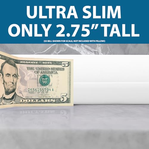 Bluewave Bedding Ultra Slim Gel Memory Foam Pillow for Stomach and Back Sleepers - Thin, Flat Design for Cervical Neck Alignment and Deeper Sleep (2.75-Inches Height, Standard Size) - style: 2.75"H Ultra Slim (Standard)
