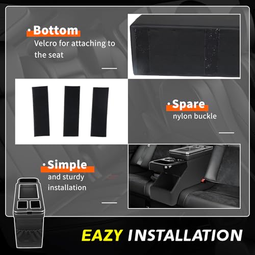 Universal Center Console Organizer for VW T5 T6, Peugeot Traveller, Mercedes, Opel, Toyota - Between Seats Storage Box with Sliding Compartment, Cup Holders and Phone Slot, Black - color: Black