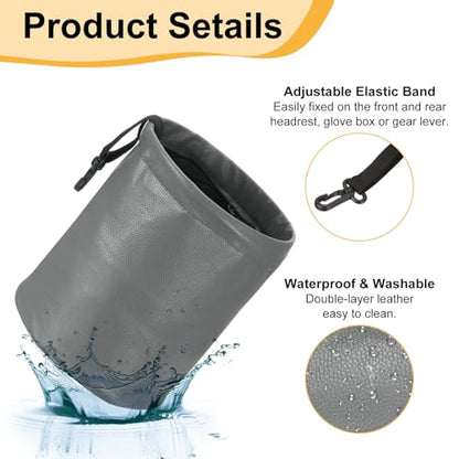 HARFINGTON 2 Packs Car Trash Can 0.9 Gallon Foldable Leak-Proof Garbage Organizer Portable Hanging Waterproof Truck Trash Bins for Van Automotive Vehicle Front Seat, Gray - color: Grey