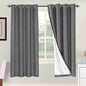 H.VERSAILTEX Linen Blackout Curtains 72 Inches Long 100% Absolutely Blackout Thermal Insulated Textured Linen Look Curtain Draperies Anti-Rust Grommet, Energy Saving with White Liner, 2 Panels, Grey - color: Grey, size: 52"W x 72"L (Pack of 2)