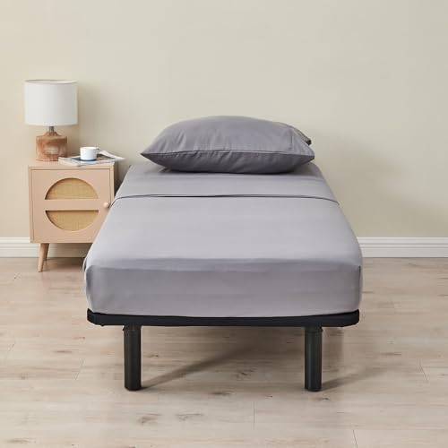 Kingnex 30x75x9 RV Bunk Sheets Set for Narrow Twin Bed Soft Brushed 1800 Microfiber 3 Piece Bedding Set Includes 1 Cot Size Fitted Sheet 1 Flat Sheet 1 Pillowcase Cot Grey - color: Grey, size: Cot 30x75 RV Bunk Set