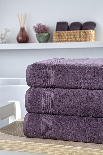 Ozdilek 4-Piece Bath Towels, 27x54, 100% Turkish Cotton, Luxury Quick Dry, Extra Large, Fade-Resistant, Eco-Friendly, Spa Towel, Comfortable (Orchid Purple) - color: Orchid Purple