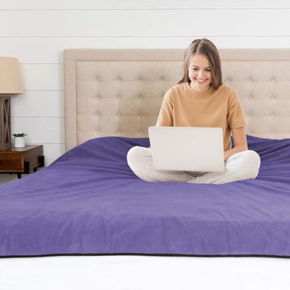 YISURE Waterproof Reversible Blanket for Bed King Size, 90"x80", Stain Proof Leakproof Bed Cover, Washable, Reusable, Protects Beds & Furniture from Spills, Stains & Splashes (Grey/Violet) - color: Grey/Violet, size: 90x80 in