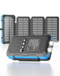 Solar Charger Power Bank 49800mAh with 4 Built-in Cables & 3 Foldable Panels, PD22.5W Fast Portable Phone Charger, External Battery Pack with USB-C in/Output & Flashlight for Outdoor Camping