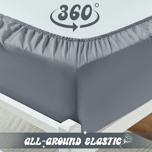 VACVELT Cot Fitted Sheet, 31 x 75 Inch Silver Grey Cot Sheets, Ultra Soft and Breathable Microfiber Bed Cover Snug Fit for Narrow Twin/RV Bunk/Camper Bunk/Guest Beds/Trifold Mattress - color: Silver Grey