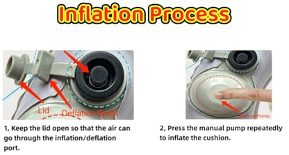 Inflatable Travel Toilet Seat Riser, Portable Toilet Seat Cushion with Suction Cups for Travel, RV, Camping - Comfortable Potty Seat (Grey)
