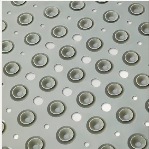 Amazon Basics Non-Slip Bath Mat with Suction Cups for Tub and Shower, Easy to Clean, 40" x 16", Grey
