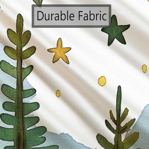 Happy Camper Small Stall RV Shower Curtain Rustic Tree Mountain Adventure Tent Camping Bathroom Curtains Travel Trailer Bathroom Accessories Set with Hooks 36 x 72 Inches - color: Blue, size: 36"W x 72"L (Pack of 1)