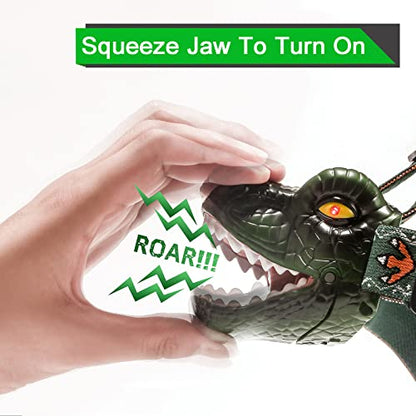 Dinosaur Kids Headlamp, T-Rex Dinosaur Led Headlamp Flashlight, Dinosaur Toy Headlamp Flashlight with 4 Lighting Mode for Boys, Girls’ Camping, Hiking, Reading and Party (Green) - color: Green