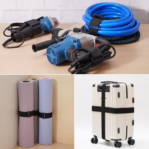 Trilancer 2''x 16Ft Heavy Duty Hook and Loop Straps with 15 Buckles – Adjustable, Cut-to-Length, Reusable Cinch Straps for Securing Cables, Hoses, Pipes, and More - size: 2'' x16Ft