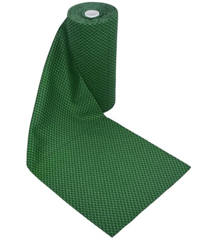 Microfiber Cleaning Cloths Roll 50-Pack Reusable Paper Towels for Car Wash Supplies Ultra Absorbent Kitchen Dish Rags House Window Cleaning Cloths Lint Free Tear away (Emerald-Green checkered pattern) - color: Emerald-green Checkered Pattern