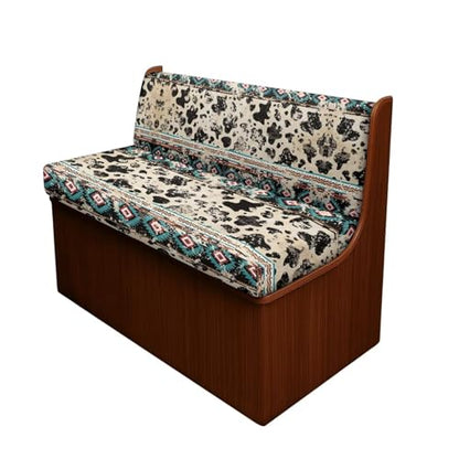 Aztec Cow Print RV Seat Covers Dinette Booth Cushions Retro Camper Cushion Covers 2 Cushion Couch Cover for RV Sofa Stretchy RV Bench Seat Covers for Travel Trailer Couch - color: Aztec Cow Print