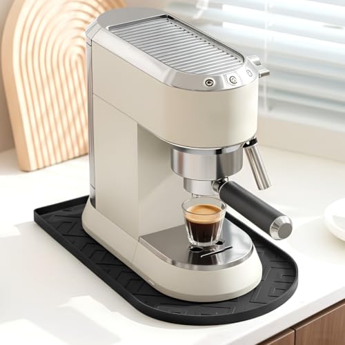 Silicone Coffee Mat,15.8"x 9.8"in Bar Mat for Countertop,Heat-Resistant,Non-Slip,Leak-Proof,Fit for Coffee Maker/Espresso Machine-Black - color: Black, size: 15.8" x 9.8"