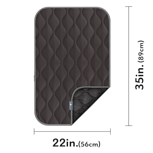 Paw Inspired Washable Padded Crate Mats for Dogs | 35” x 22” Pad, Fits 36-inch Kennels | Leakproof, Plush Pet Beds (Gray) - color: Gray, size: 36 Inch