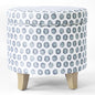HomePop 19" Round Storage Ottoman - Green Medallion Ikat Print - color: Small Green Medallion Ikat Print
