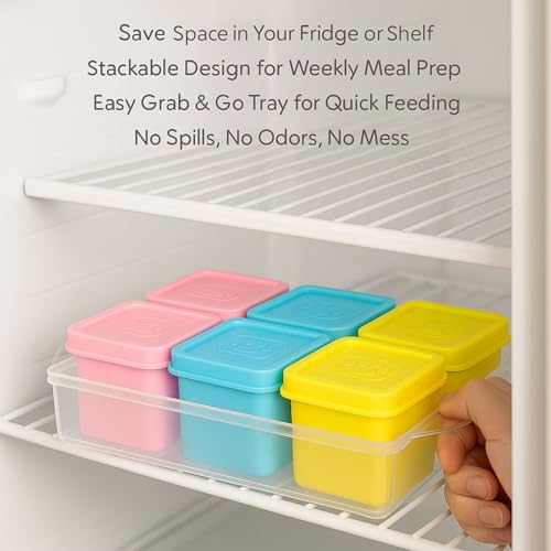 2ME Cat and Dog Food Storage Containers with Lids, 6-Pack 100% Silicone 4oz Each, with Dual-Ended Scoop – Keeps Wet Can Food Fresh, Odor-Resistant,Freezer, Microwave & Dishwasher Safe - size: 4oz Pack of 6