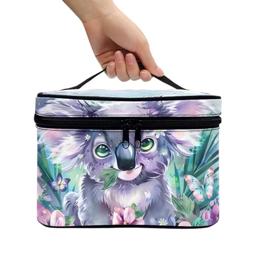 Portable Cosmetic Bags for Women Sloth Printed Travel Makeup Bag with Handle and Smooth Zipper Toiletry Pouch Plenty of Room - color: Sloth