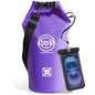 STOVER 5/10/25/30/40/55L Waterproof Dry Bag- Roll-Top Backpack w/Phone Case- Kayaking, Hiking, Camping, Boating- Men/Women - color: 10l Purple, size: 10L