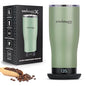 SmrtMugg X Heated Coffee Mug 19 oz., 8 Hour Battery Life, Self-Heating, Adjustable Temp Controlled, LCD Screen, Includes Cover with Magnetic Slider (Black) (Sage Green) - color: Sage Green