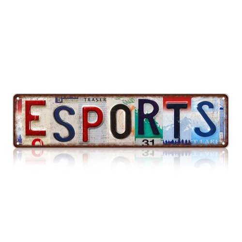 Vintage Sport Street Sign Esports Wall Decor Metal Tin Signs for Bar Home Bedroom Garage - color: St-I-06