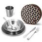 Odoland Stainless Steel Camping Mess Kit for Family & Person, Cooking Tableware Utensils with Plates Bowls Forks Spoons Knives & Savings Bag for Camping, Backpacking, Hiking, Picnic - style: 1 Person Set